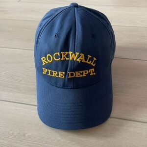 Rockwall Fire Dept. Hat‎ Flexfit Blue Embroidered Fitted Baseball Cap S-M